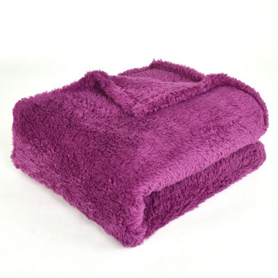 Ehc Teddy Fleece Super Soft Warm Fluffy Throw Thermal Sofa Blanket 130 X 170CmPurple from B&Q