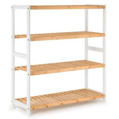 EHC Woodluv 4-Tier Shoe RackShoe Storage OrganiserWooden Storage RackShoe Shelf For HallwayLiving Room69D X 26W X 80H Cms from B&Q