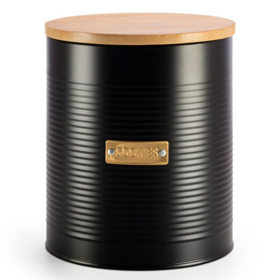 Ehc Round Cookie Biscuit Storage Container Jar With Airtight LidBlack2.8L from B&Q