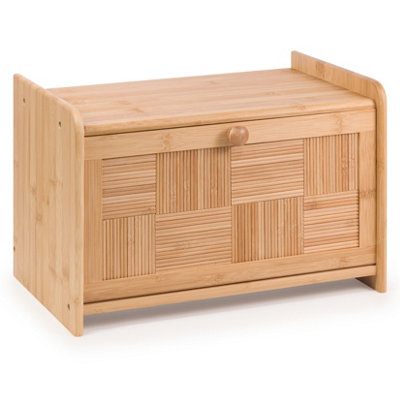 EHC Woodluv Bread Bin Countertop Bread Storage For Kitchen With Drop Down Front Lid23 X 38 X 24 Cm from B&Q