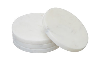 Ehc Marble Coaster Set Of 4Coasters For Mugs Drink Coasters For Coffee TableSolid Marble White from B&Q