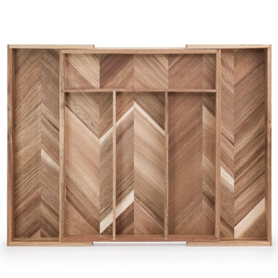 woodluv Cutlery Tray, Drawer Dividers For Kitchen Utensil Organiser, Expandab... - Image 2
