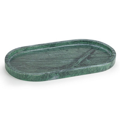 Ehc Natural MarbleBathroom Vanity TrayTray BathroomDecorative TrayCandle TrayOvalGreen30 X 15 X 2 Cm from B&Q