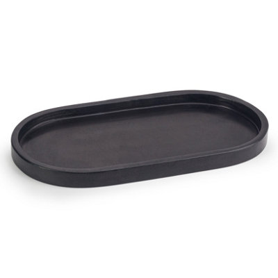 Ehc Natural MarbleBathroom Vanity TrayTray BathroomDecorative TrayCandle TrayOvalBlack30 X 15 X 2 Cm from B&Q