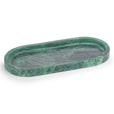 Ehc Natural MarbleBathroom Vanity TrayTray BathroomDecorative TrayCandle TrayOvalGreen25 X 11.5 X 2 Cm from B&Q