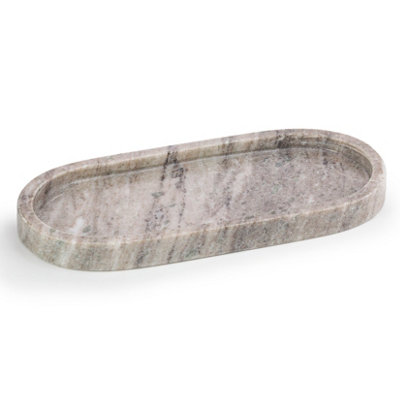 Ehc Natural MarbleBathroom Vanity TrayTray BathroomDecorative TrayCandle TrayOvalNatural25 X 11.5 X 2 Cm from B&Q