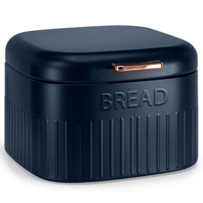 Ehc Large Metal Bread Box BinKitchen Storage Box For Countertop With Hinged LidNavy Blue from B&Q