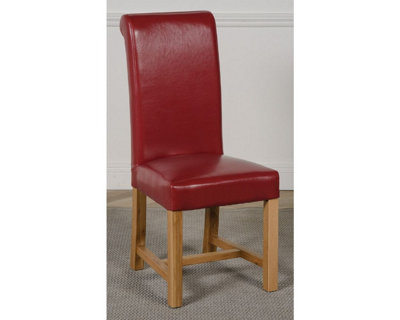 Thats Furniture Unisex Red Washington Leather Dining Chairs For Dining Room Or Kitchen In Medium - Image 5