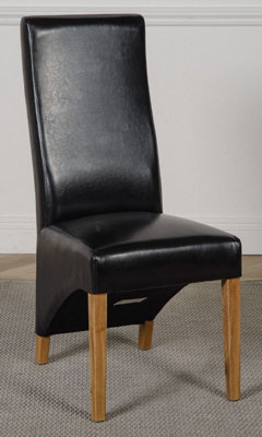 That's Furniture Lola Black Leather Dining Chairs For Dining Room Or Kitchen