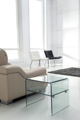 That's Furniture Luna Clear Glass Side Table For Living Room from B&Q