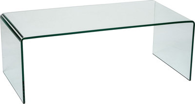 B&Q -  Nova Curved Clear Glass Coffee Table For Living Room