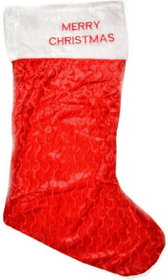 B&Q -  2 Pack Of Giant Red Velvet Stocking 88Cm Long Santa Sack Socks Bag88 X 32Cm