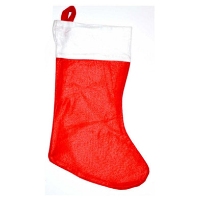 Shatchi Bombay Collections Christmas Santa Stocking Red Felt Hanging Sack Xmas from B&Q
