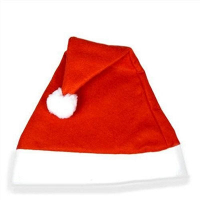 Shatchi 1Pcs Christmas Felt Hat Santa Costume Xmas Fancy Dress Fun Party Accessories Red/white from B&Q