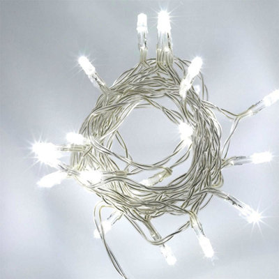 Shatchi Led Wire String Fairy Clear White Xmas Decoration Lights 40 from B&Q
