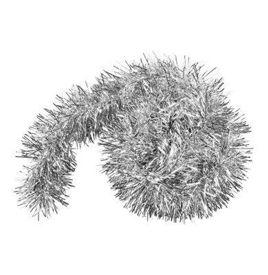 Shatchi 1.8M/6Ft  Luxury Deluxe Chunky Christmas Tinsel Garland Xmas Tree DecorationsOne Silver from B&Q