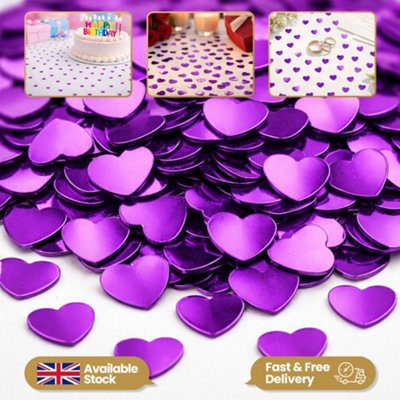Shatchi Heart Confetti Purple 14G Table Scatter Birthday Party Decorations from B&Q