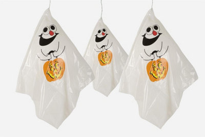 B&Q -  3Pcs Hanging White Ghost Halloween DecorIndoor/outdoor Spooky Party Theme