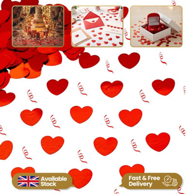 Shatchi Heart Confetti Red 14G Table Scatter Birthday Party Decorations from B&Q