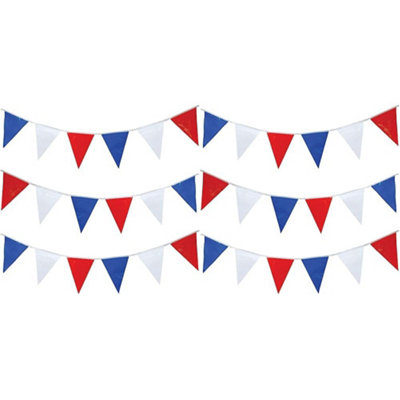 B&Q -  20M Red White And Blue Bunting Garland 40 Flags Union Jack Banner Party Decorations