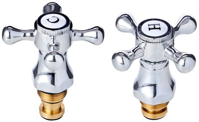 B&Q -  Neo-Tops Cross Head Chrome Plated 1/2" Tap Conversion Kit