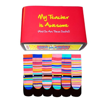 B&Q -  United Odd Socks Awesome Teacher Oddsocks Gift SetLadies Uk 4-8 Novelty Socks