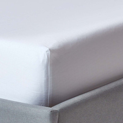 Homescapes Organic Cotton Fitted Sheet 400 Thread Count, King White