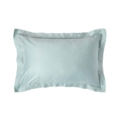 Homescapes Duck Egg Organic Cotton Oxford Pillowcase 400 Tc Blue