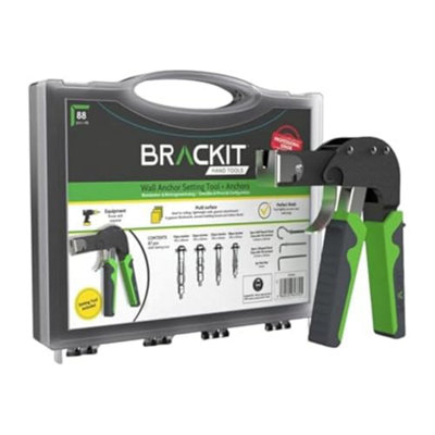 Brackit Plasterboard Fixing 88 Piece Wall Anchor Setting Tool KitIn Carry Case With InstructionsFor CavityDrywall & And from B&Q