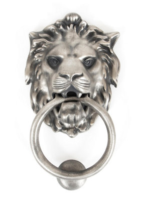 From The Anvil Antique Pewter Lion Head Door Knocker from B&Q