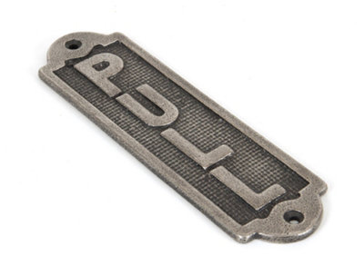 From The Anvil Antique Pewter Pull Sign