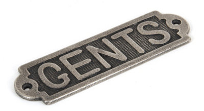 B&Q -  Antique Pewter Gents Sign