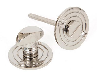 From The Anvil Polished Nickel Round Bathroom Thumbturn from B&Q