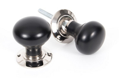 From The Anvil Ebony And Pn Bun Mortice/rim Knob Set from B&Q