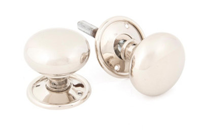 From The Anvil Polished Nickel Mushroom Mortice/rim Knob Set from B&Q