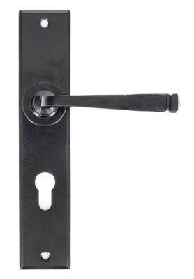 B&Q -  Black Large Avon 72mm Centre Euro Lock Set