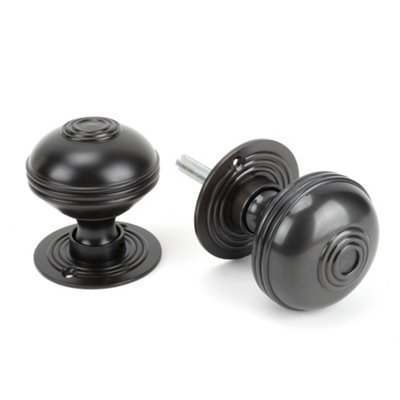 From The Anvil Aged Bronze 63mm Prestbury Mortice/rim Knob Set from B&Q