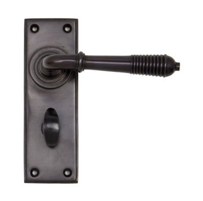 From The Anvil Aged Bronze Reeded Lever Bathroom Set from B&Q