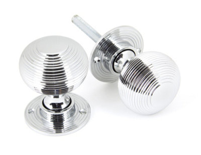 From The Anvil Polished Chrome Heavy Beehive Mortice/rim Knob Set from B&Q