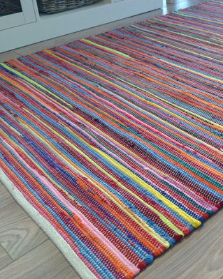 Second Nature Online Rainbow Rug Outdoor And Indoor Multicolour Flat Weave Style 60 Cm X 300 Cm from B&Q
