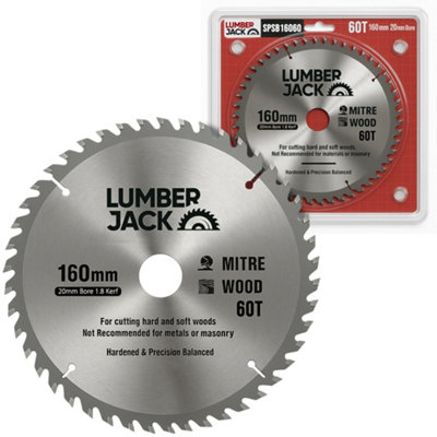 Lumberjack Tools Lumberjack 160mm 60T Trade Circular Saw Blade 20mm Bore 1.8 Kerf from B&Q