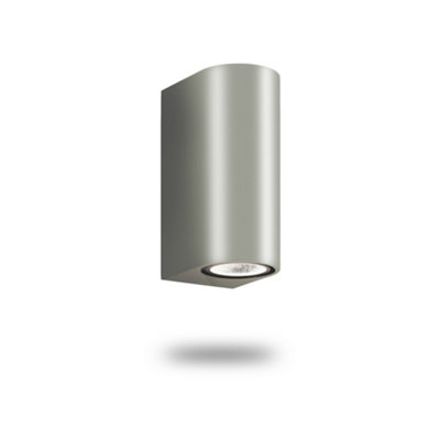 Auraglow 14W Outdoor Double Up & Down Wall LightWindsorSilverFitting Only from B&Q
