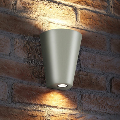 Auraglow 14W Indoor / Outdoor Double Up & Down Wall LightSilverWarm White from B&Q
