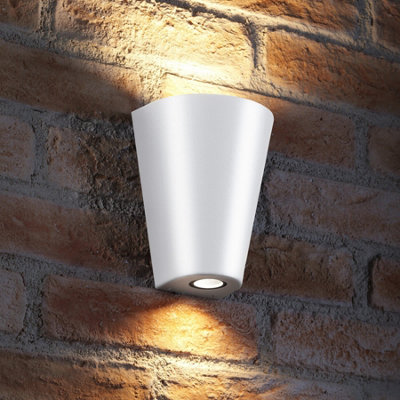 Auraglow 14W Indoor / Outdoor Double Up & Down Wall LightWhiteWarm White from B&Q
