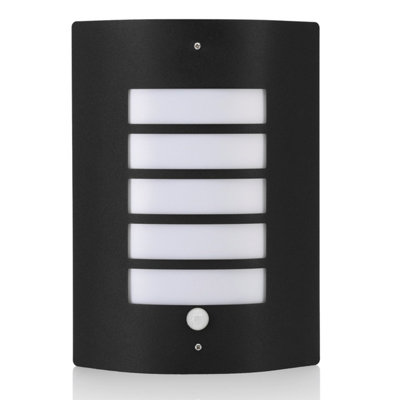 Auraglow Stainless Steel Pir Motion Sensor Outdoor Security Wall LightDortonBlackFitting Only from B&Q