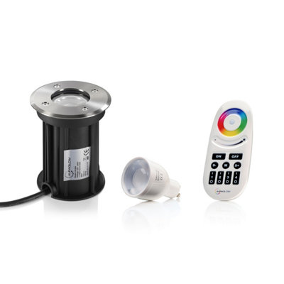 Auraglow Gu10 Recessed Ground Fitting & Colour Changing Led Light Bulb Bundle1 Pack from B&Q