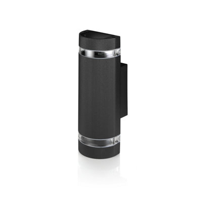 Auraglow  Large Outdoor Double Up & Down Wall LightEltonBlackFitting Only from B&Q