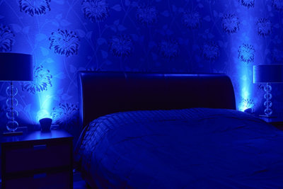 Auraglow Plugin Gu10 Spotlight Uplighter LightBlue Narrow Beam from B&Q