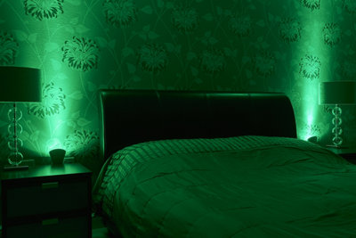 Auraglow Plugin Gu10 Spotlight Uplighter LightGreen Narrow Beam from B&Q