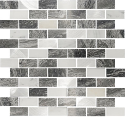 House Of Mosaics Marble Luxe Mosaic Tile Sheet Silver/Grey